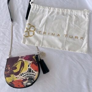 Trina Turk Toulon Floral Black Saddle Women’s Shoulder Bag